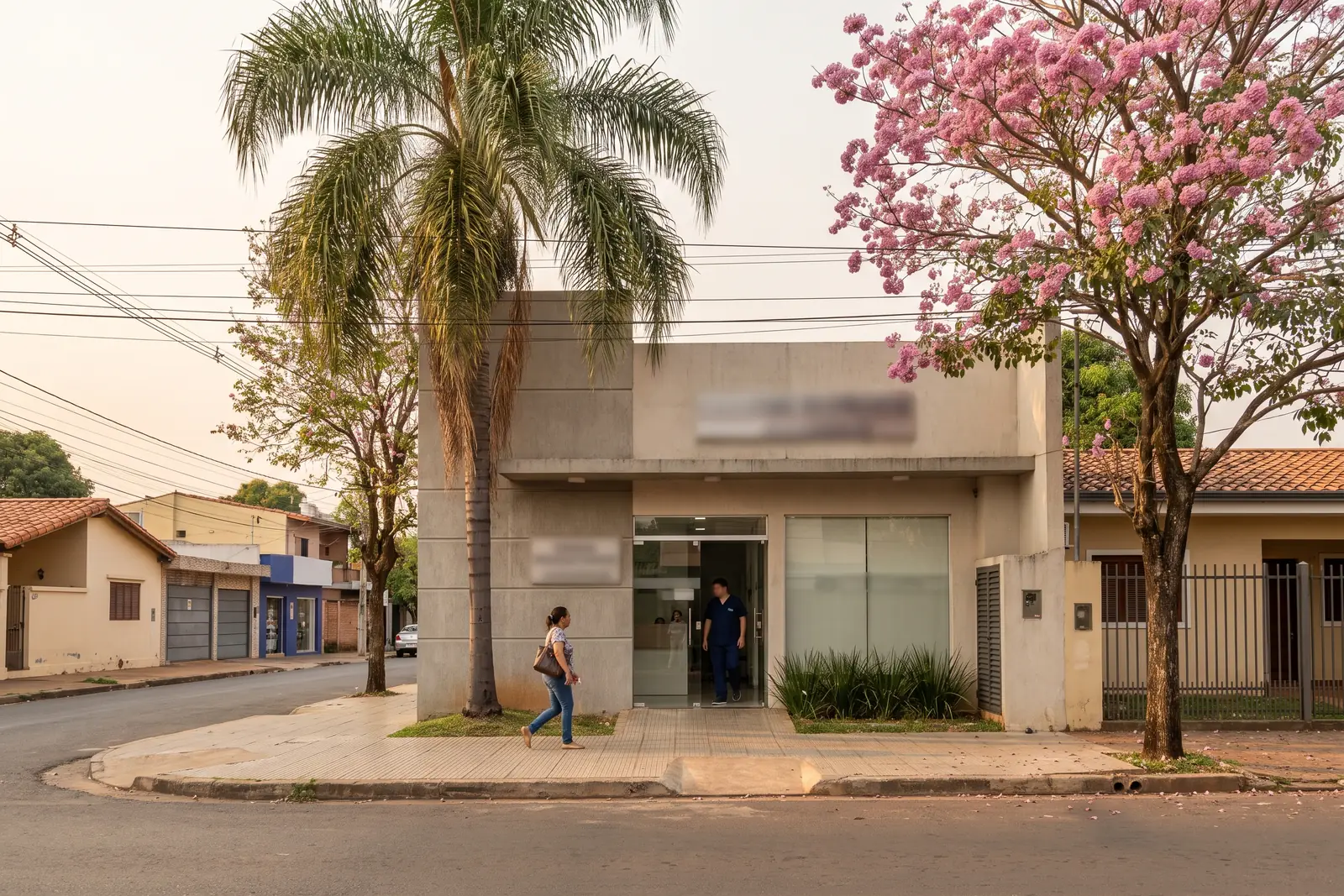 The entrance of a private clinic in Asuncion, Paraguay