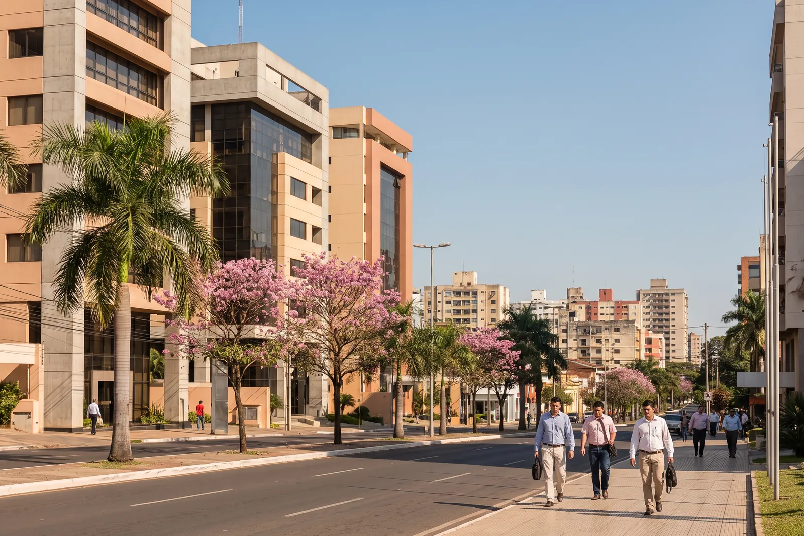 Modern office buildings in Asuncion's business district, Paraguay