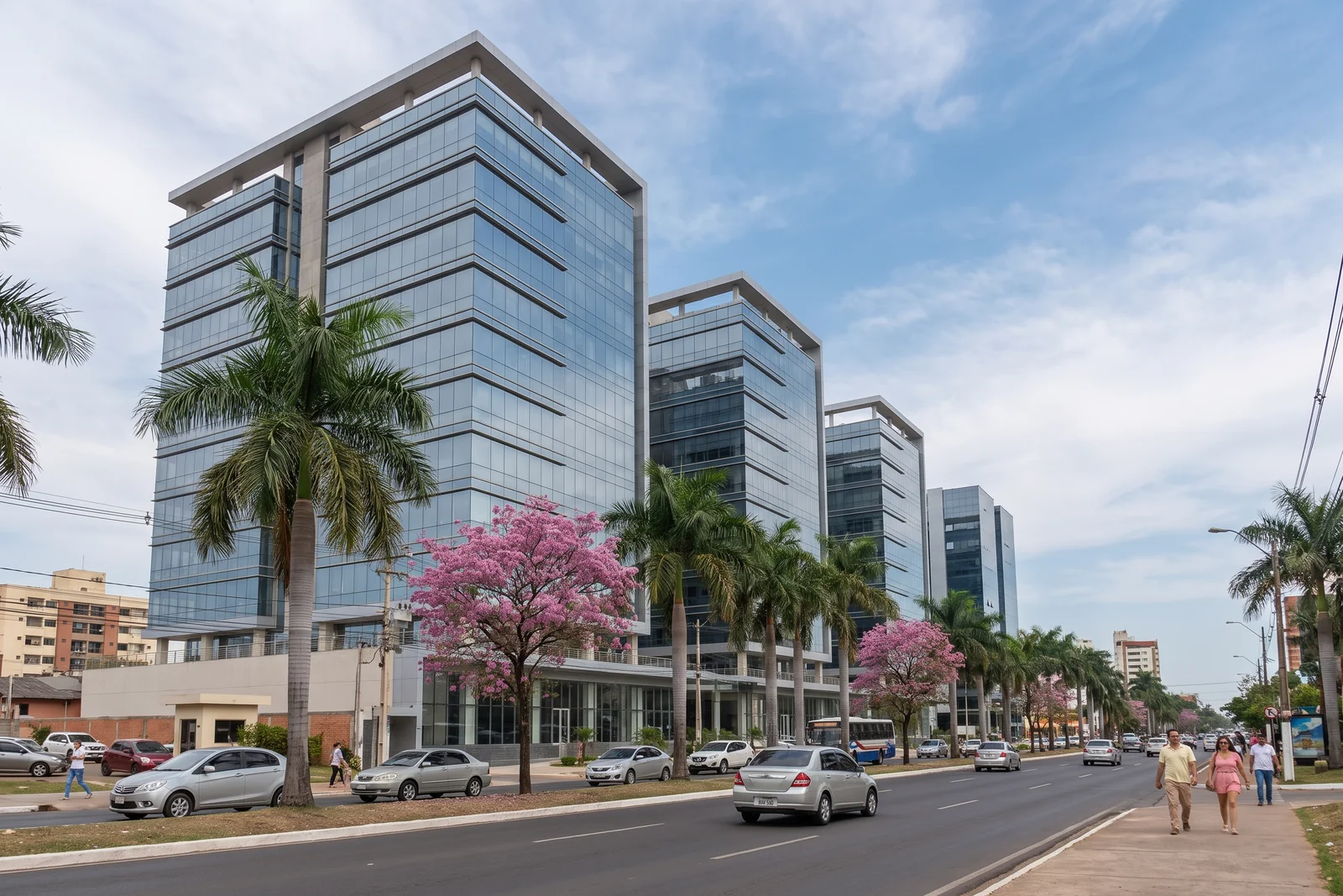 Modern office towers in Asuncion's business district, Paraguay